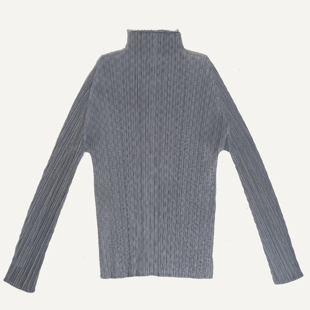 issey miyake pleats please grey checkered top